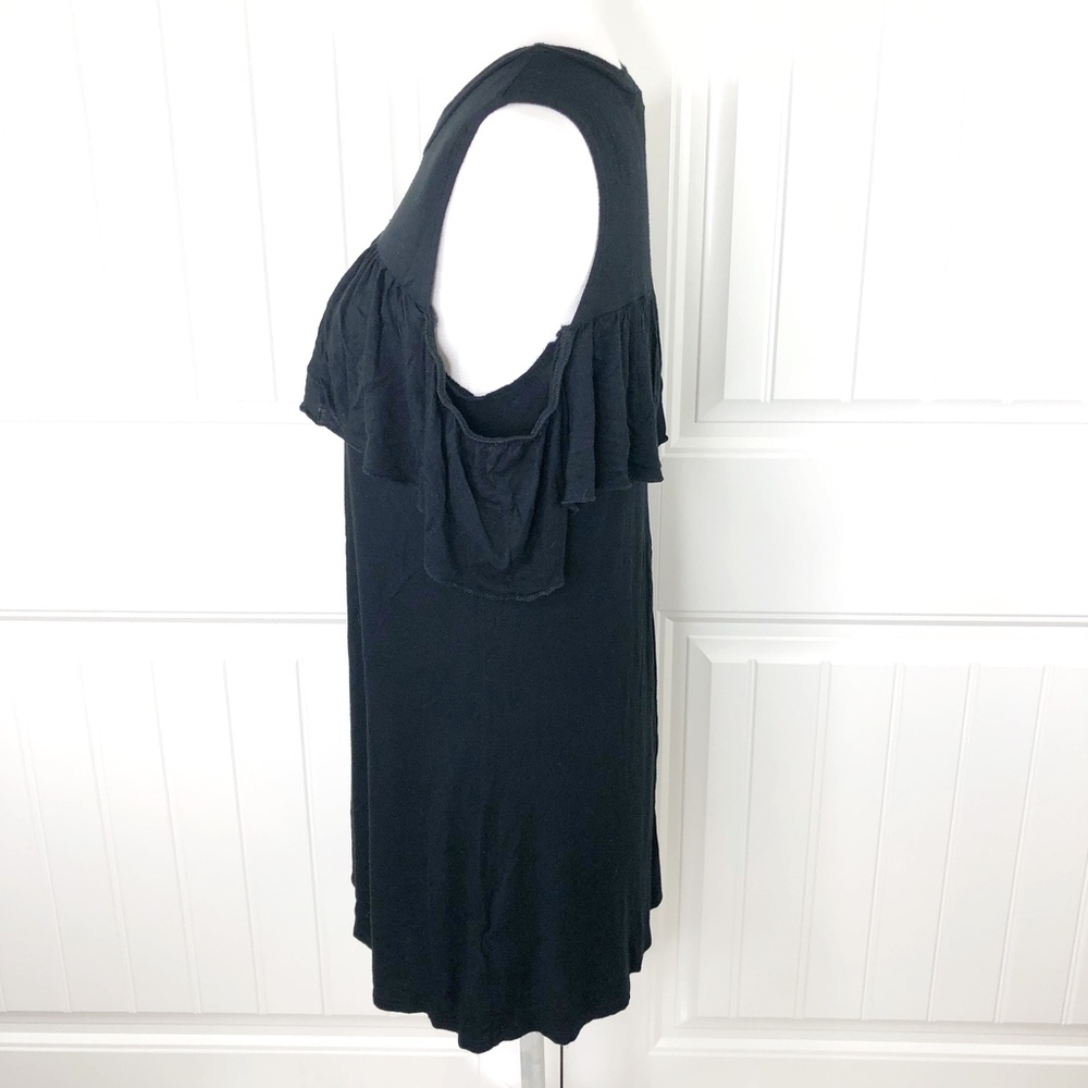 Joe Boxer Black Cold Shoulder Ruffle Mini Dress M - Picture 4 of 7